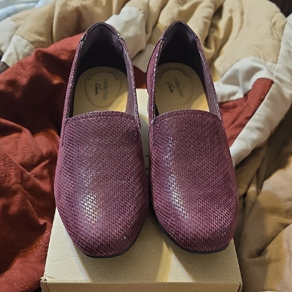 Clarks Women's Shimmering Purple Loafers